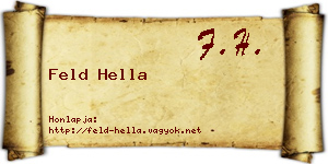 Feld Hella névjegykártya